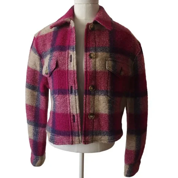 Ariztia Wilfred free Ganna Jacket short, pink blue plaid - Picture 2 of 11